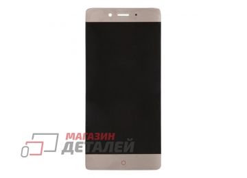 Дисплей (экран) в сборе с тачскрином для ZTE Nubia Z11 золотистый