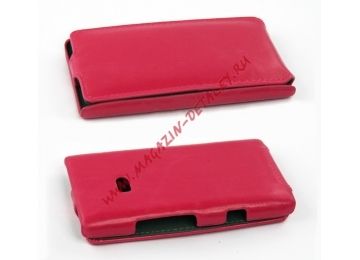 Чехол из эко – кожи для Nokia Lumia 900 раскладной, розовый