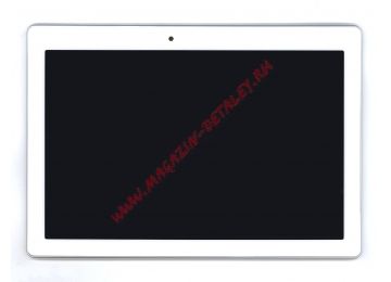 Дисплей (экран) в сборе с тачскрином для Lenovo Tab 2 A10-30 с рамкой белый