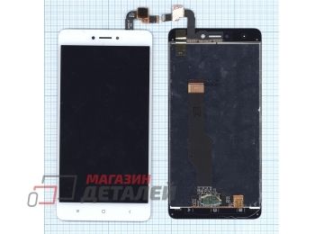 Дисплей (экран) в сборе с тачскрином для Xiaomi Redmi Note 4X белый (Premium LCD)