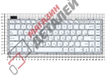Клавиатура для ноутбука Asus X441 X441S X441SA белая без рамки