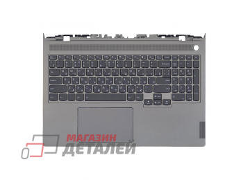 Клавиатура (топ-панель) для ноутбука Lenovo ThinkBook 16p G2 ACH серая с серым топпкейсом