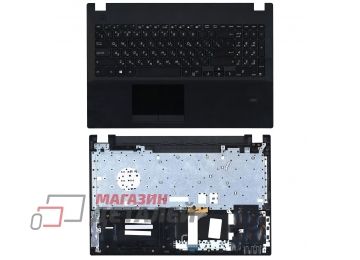 Клавиатура (топ-панель) для ноутбука Asus PU551LA черная с черным топкейсом