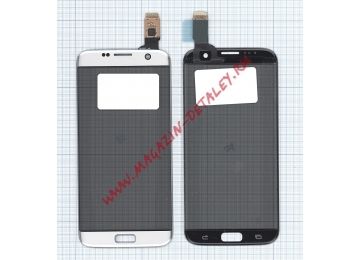 Сенсорное стекло (тачскрин) для Samsung Galaxy S7 Edge SM-G935F серебристое