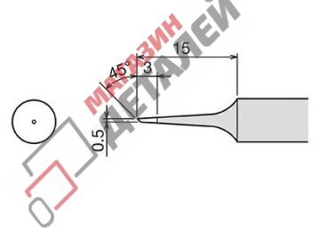 Сменное жало PX-60RT-0,5CR (d6.5х26мм) для паяльника GOOT