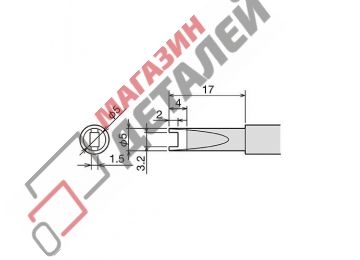 Сменное жало PX-60RT-R (d6.5х26мм) для паяльника GOOT