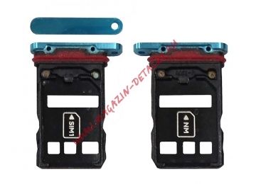Держатель (лоток) SIM карты для Huawei P30 Pro VOG-L29 голубой