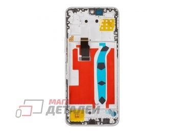 Дисплей (экран) в сборе с тачскрином для Huawei Honor X8 4G (TFY-LX1) серебристый с рамкой (Premium LCD)