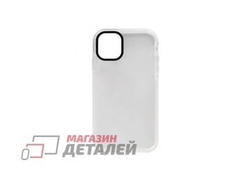 Чехол силиконовый с цветной рамкой для iPhone 11 белый