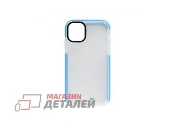Чехол силиконовый с цветной рамкой для iPhone 11 голубой