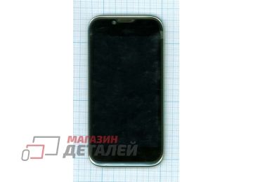 Дисплей (экран) в сборе с тачскрином для ZTE Grand X LTE черный с рамкой