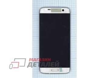 Дисплей (экран) в сборе с тачскрином для Samsung Galaxy S7 Edge SM-G935F серебристый с рамкой и аккумулятором