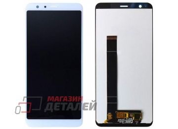 Дисплей (экран) в сборе с тачскрином для Asus ZenFone Max Plus (M1) белый