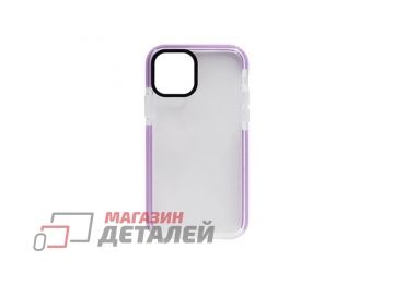 Чехол силиконовый с цветной рамкой для iPhone 11 Pro Max фиолетовый