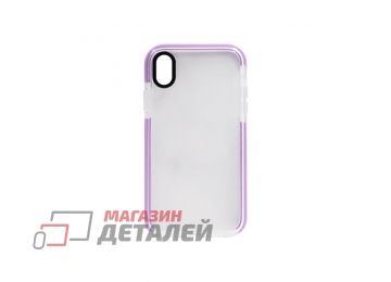 Чехол силиконовый с цветной рамкой для iPhone XS Max фиолетовый