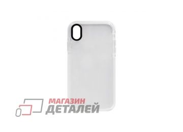 Чехол силиконовый с цветной рамкой для iPhone XR белый