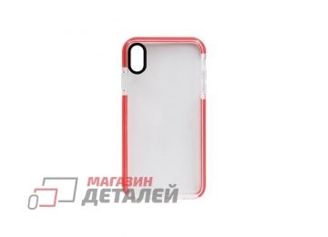 Чехол силиконовый с цветной рамкой для iPhone XS Max красный