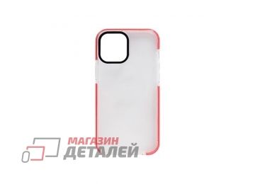 Чехол силиконовый с цветной рамкой для iPhone12 (6.1) красный