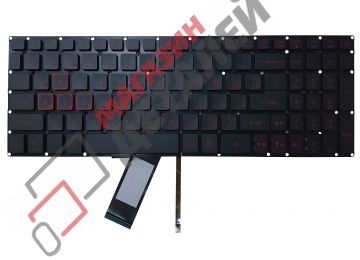 Клавиатура для ноутбука Acer Aspire VX5-591G ACER NITRO 5 AN515, AN515-51 черная с красной подсветкой, красные символы
