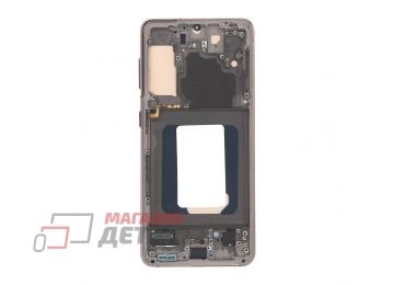 Дисплей (экран) в сборе с тачскрином для Samsung Galaxy S21 5G SM-G991B фиолетовый с  рамкой (TFT-совместимый)
