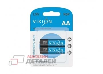 Батарейка Vixion солевая R6P - AA комплект 2шт, в блистере