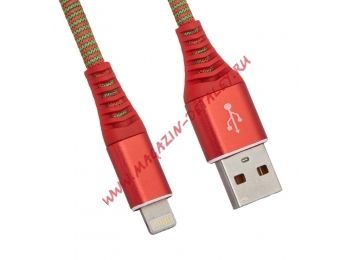 USB кабель "LP" для Apple 8 pin "Носки" (красный/блистер)