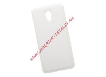Силиконовый чехол C-Case для Meizu M5 Note с кожанной вставкой белый, коробка