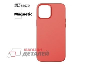 Силиконовый чехол для iPhone 12 Pro Max"Silicone Case" с поддержкой MagSafe (ярко-розовый)