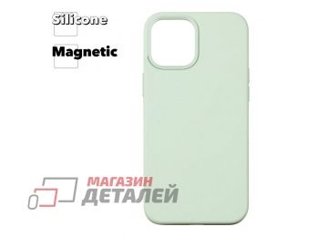 Силиконовый чехол для iPhone 12 Pro Max"Silicone Case" с поддержкой MagSafe (светло-зеленый)