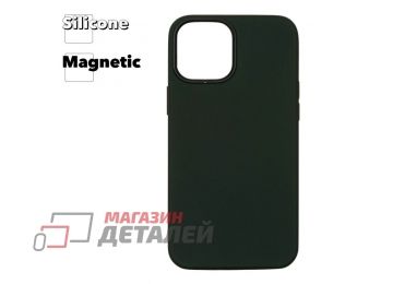 Силиконовый чехол для iPhone 12 Pro Max"Silicone Case" с поддержкой MagSafe (темно-зеленый)