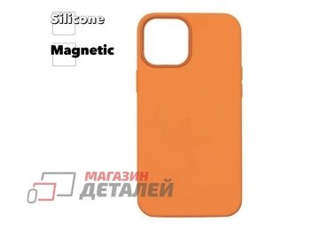 Силиконовый чехол для iPhone 12 Pro Max"Silicone Case" с поддержкой MagSafe (жёлто-оранжевый)