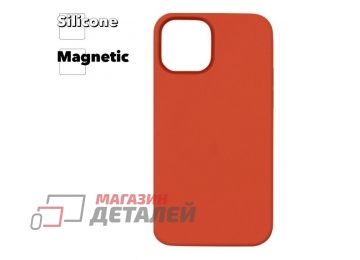 Силиконовый чехол для iPhone 12 Pro Max"Silicone Case" с поддержкой MagSafe (красно-оранжевый)