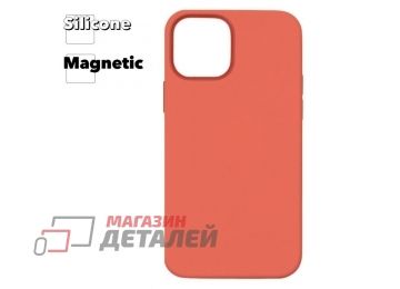 Силиконовый чехол для iPhone 12, 12 Pro "Silicone Case" с поддержкой MagSafe (ярко-розовый)