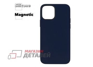 Силиконовый чехол для iPhone 12, 12 Pro "Silicone Case" с поддержкой MagSafe (темно-синий)