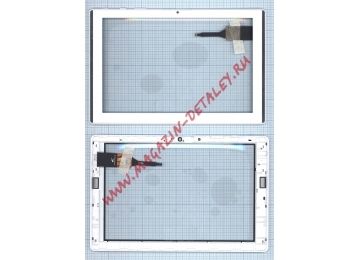 Сенсорное стекло (тачскрин) для Acer Iconia One 10 B3-A40 FHD белое с рамкой