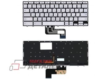 Клавиатура для ноутбука Asus Chromebook C433T серебристая под подсветку