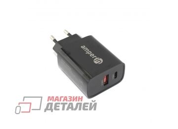 Блок питания (сетевой адаптер) Amperin USB-A, USB-C (YDS-TC030-011) 30W черный