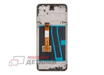 Дисплей (экран) в сборе с тачскрином для Oppo A52 (CPH2069) черный с рамкой