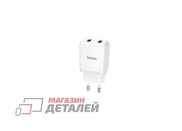 Блок питания (сетевой адаптер) HOCO N7 Speedy 2xUSB, 2.1A с кабелем Type-C (белый)