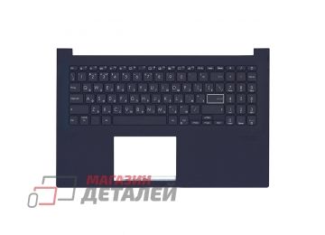 Клавиатура (топ-панель) для ноутбука Asus VivoBook X513E черная с черным топкейсом