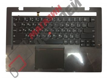 Клавиатура (топ-панель) для ноутбука Lenovo ThinkPad X1 Carbon Gen 2 2014 черная с темно-серым топкейсом и подсветкой
