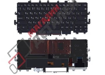 Клавиатура для ноутбука Lenovo ThinkPad X1 Yoga Gen1 2016 черная с рамкой и подсветкой