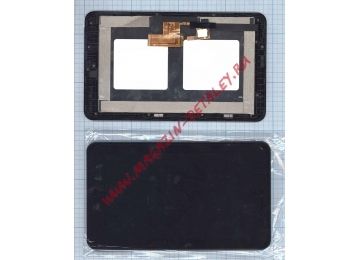 Дисплей (экран) в сборе с тачскрином для Alcatel OneTouch Pop 7 P310 3G черный с рамкой