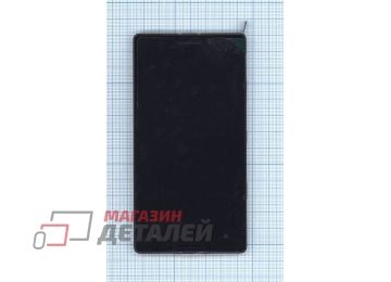 Дисплей (экран) в сборе с тачскрином для Nokia Lumia 930 черный с рамкой