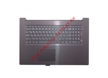 Клавиатура (топ-панель) для ноутбука Lenovo V340-17IWL черная с черным топкейсом