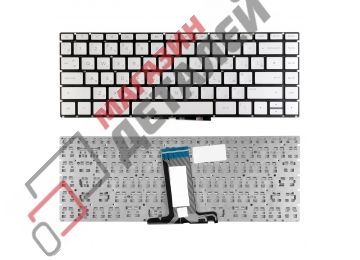 Клавиатура для ноутбука HP 14-BS, 14-BR, 14-BF серебристая без подсветки