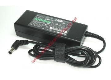 Блок питания (сетевой адаптер) для ноутбуков Sony Vaio 19.5V 3.9A 75W 6.5x4.4 мм с иглой черный, с сетевым кабелем