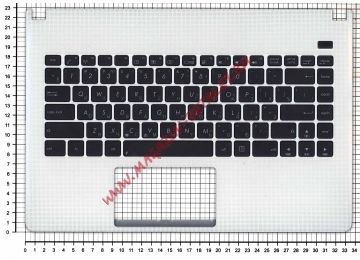Клавиатура (топ-панель) для ноутбука Asus X401U черная с белым топкейсом