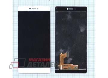 Дисплей (экран) в сборе с тачскрином для Huawei P8 белый