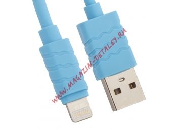 USB кабель для Apple iPhone, iPad, iPod 8 pin синий, европакет LP